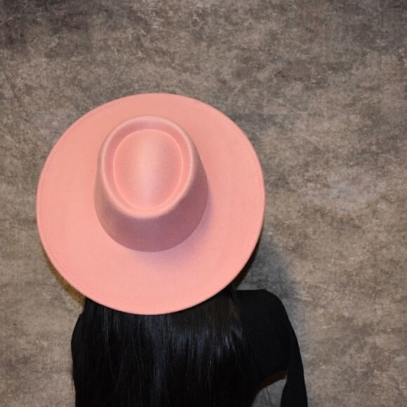 Peach Bigger Wide Brim Fedora Hat